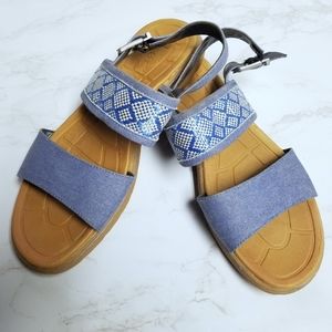 Born B.O.C Jorunn Blue Woven Slingback Sandal 10